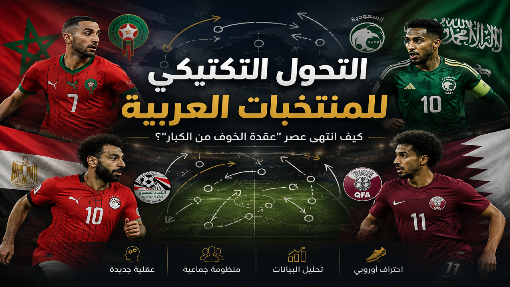 التحول التكتيكي للمنتخبات العربية وكيف تطور أداؤها أمام كبار منتخبات العالم بفضل الاحتراف الأوروبي وتحليل البيانات.