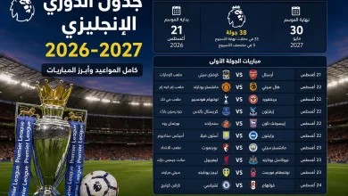 جدول الدوري الإنجليزي 2026-2027 ومواعيد مباريات البريميرليج