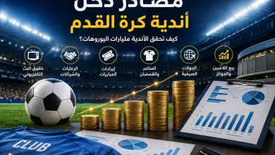 مصادر دخل أندية كرة القدم من حقوق البث والرعاية والتذاكر